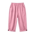 thumbnail image 5 of cfhntfmh Capri Pants for Women Straight Leg Casual Pants High Elastic Waist Summer Travel Pants with Pockets, 5 of 5