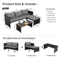 thumbnail image 5 of Waroom Outdoor Furniture Set 3 Pieces Patio Conversation Set Chairs and Coffee Table,Gray, 5 of 6