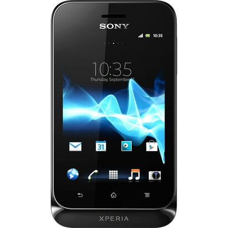 Sony Mobile Sony XPERIA tipo dual 2.90 GB Smartphone, 3.2" LCD480 x 320, Android 4.0 Ice Cream Sandwich, 3G, Black