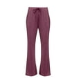 thumbnail image 5 of Women's Pants Plus Size Casual Jogger Pants for Women Solid Color Comfy High Rise Pants for Women Fashion Loose Fit Workout Pants(Wine 4XL), 5 of 5