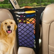 eing 3 Layer Car Mesh Organizer,Seat Back Net Bag,Barrier of Backseat Pet Kids,Cargo Tissue Purse Holder,Universal Elastic Driver Mesh Net Storage Bag - Black