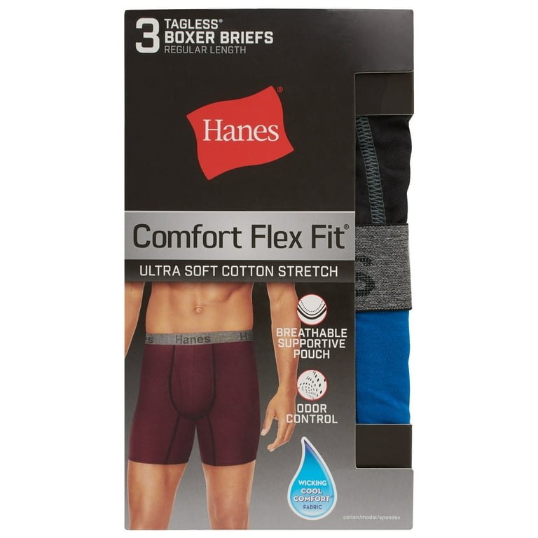Hanes Men's Boxer Briefs, Soft and Breathable Egypt