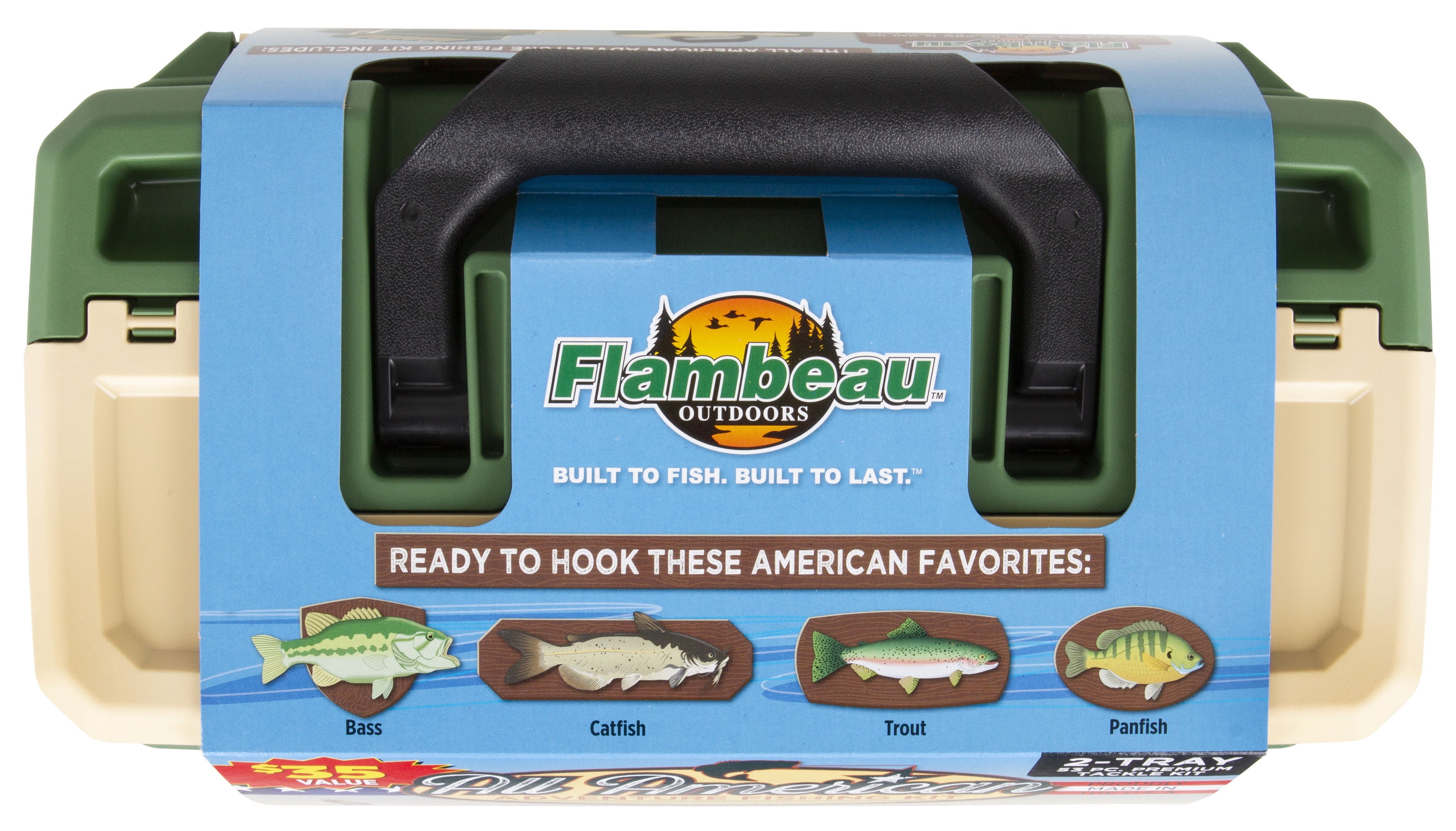 Flambeau Outdoors Fishing Tackle Box and Bait Storage Kit Two Tray 