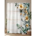 thumbnail image 4 of Shower Curtain Flowers Leaf Shower Curtains for Bathroom, Waterproof Polyester Shower Curtain Set with Hooks, Extra Long 72" x 78" Yellow Flowers Wood, 4 of 6