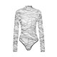 thumbnail image 3 of Sunloudy Body transparente para mujer, estampado geométrico, cuello alto, manga larga, broches, tops para damas, S/M/L/XL Sunloudy S M L XL, 3 of 8
