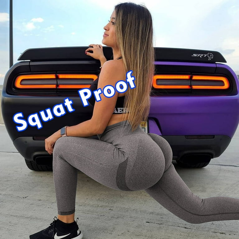 A AGROSTE Scrunch Butt Lifting Seamless Leggings Booty High Waisted Workout  Yoga Pants Anti-Cellulite Scrunch Pants Grey-XL 