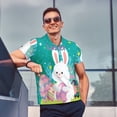 thumbnail image 4 of Fotbe Happy easter Camiseta Polo de Golf para Hombre con Estampado – Camisa Deportiva Transpirable con Cuello Abotonado-Small, 4 of 6