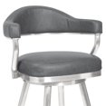 thumbnail image 3 of Armen Living Justin 26" Modern Faux Leather & Metal Swivel Counter Stool in Gray, 3 of 4