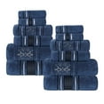 thumbnail image 2 of Superior Sadie Zero Twist Cotton Floral 12 Piece Towel Set, Navy Blue, 2 of 10