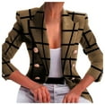 thumbnail image 1 of Blazer Décontracté pour Femmes Blouse Boutonnée Cardigan Ajusté Col en V Veste de Loisirs Imprimée Mode Mid Length, 1 of 6