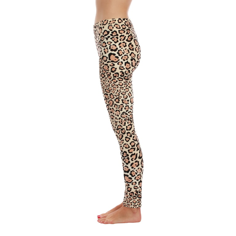 Tan Leopard Leopard Print Leggings, Pants