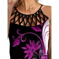 thumbnail image 3 of FASHIONWT Women Tropical Printed Sleeveless Cage Hollow Summer Tank Tops, 3 of 4