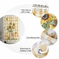 thumbnail image 5 of 54x78 Inch Shower Curtain Decorative Sunflower Bathtub Bath Curtains Fabric Waterproof Bathroom Decor Yellow Checkered Summer Bee Botanical Small Stall Shower Curtain Set with 12 Hooks, 5 of 6