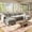 Gray, variant on BedLuxury 105" Modular Sectional Sofa with Movable Ottoman, L-Shaped Deep Seat Cloud Couch for the Living Room, 3-Seat, Beige