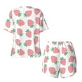 thumbnail image 6 of "Wukai Strawberry Women's Pajama Set - Short-Sleeve Top and Shorts with Elastic Waistband and Pockets for Loungewear, Yoga, and Casual Wear-Medium, 6 of 8