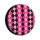 thumbnail image 1 of Fotbe pink and black argyle Funda de Llanta de Repuesto con Estampado, Engrosada, Ajuste Universal para Jeep, Remolque, RV, SUV, Camión-16 inch, 1 of 6