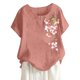 thumbnail image 1 of Camisas de Manga Corta para las Mujeres Blusas de Impresión Casual Botón Cuello Redondo, Top de Verano Ligero para el Día Y el Trabajo, 1 of 4