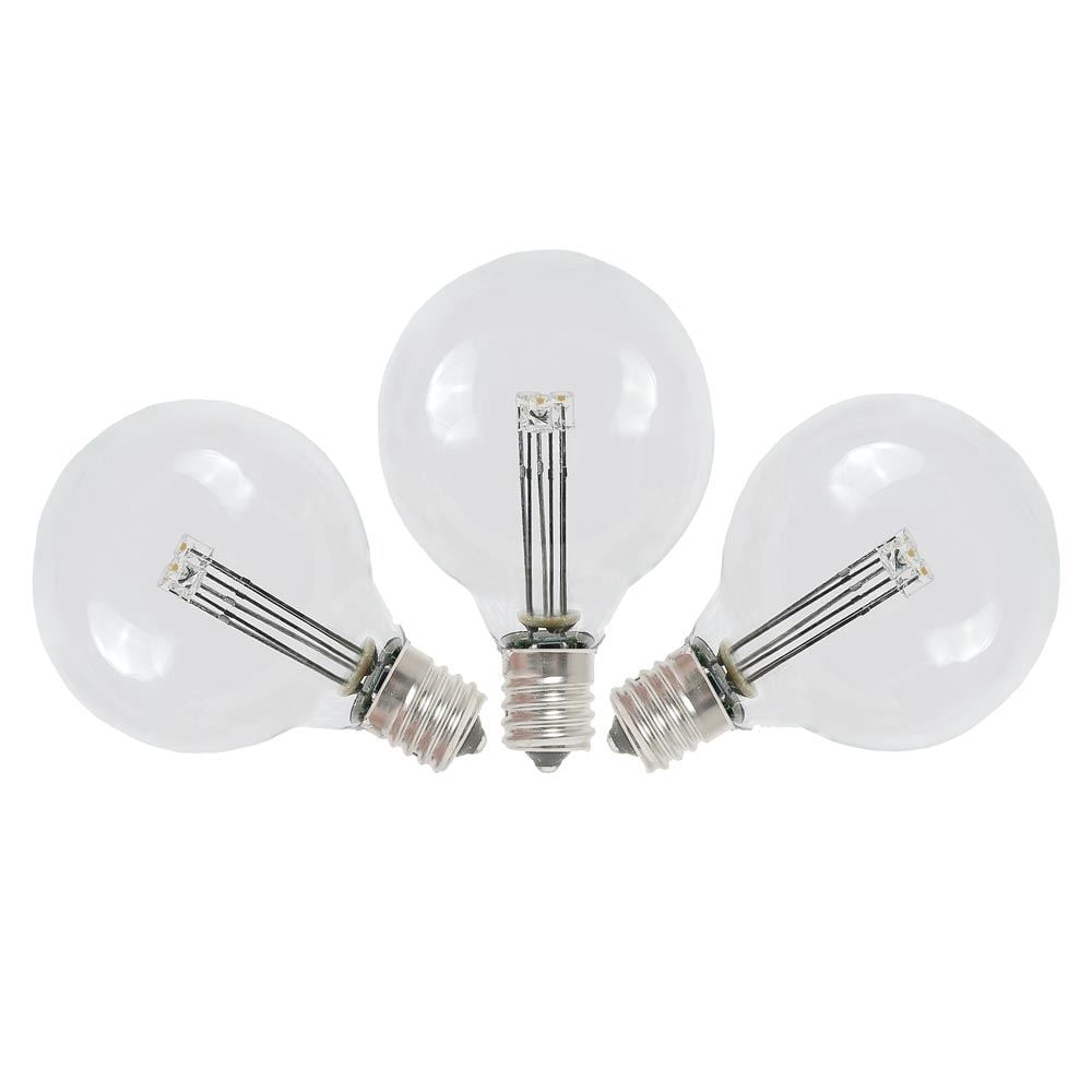 Novelty Lights Warm White Glass G40 Globe Hanging LED String Light Replacement Bulbs E12 Candelabra Base