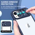 thumbnail image 2 of For Apple iPhone 14 Plus 6.7 inch Transparent Crystal Build-in Screen Slide Lens Shockproof Protective Hybrid Case Cover Blue, 2 of 5