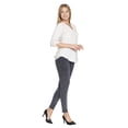 thumbnail image 2 of Blusa Para Mujer Con Escote V Manga 3/4 Clor Ivory Rayas Casual 550393 blanco M INCÃGNITA 550393, 2 of 5