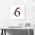 thumbnail image 2 of ARTCANVAS Flower Plant Butterfly Alphabet Number 6 Six Numeral Canvas Art Print - Size: 18" x 18" (1.50" Deep), 2 of 9