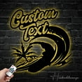 thumbnail image 3 of Handmadetneonsign Custom Beach Surfing Metal Wall Art LED Light - Personalized Surfer Name Sign Home, 3 of 5