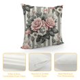 thumbnail image 4 of JEUXUS Short Plush Pink Gray Floral Flower Rose Super Soft Pillowcase White, 4 of 5