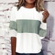 thumbnail image 4 of Blusa de Punto con Cuello Redondo y Mangas Largas para Mujer, Estilo Informal, con Patchwork y Cuello Redondo. XXL, 4 of 5