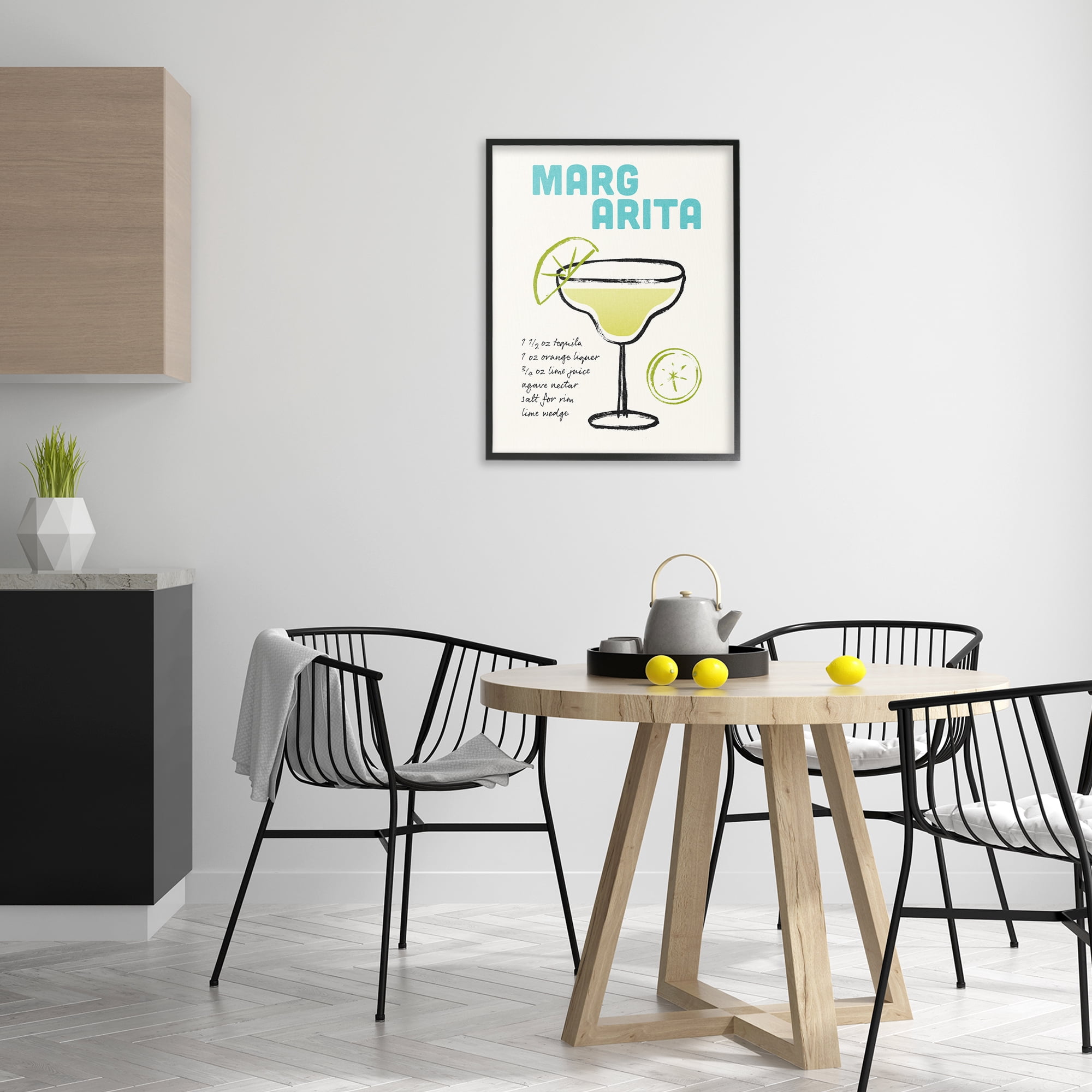 Stupell Industries Margarita Drink Recipe Food & Beverage Painting Black Framed Art Print Wall Art, 24 x 30