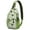 Floral Dog Des, variant on Cartoon Owl Sling Backpack, Hand-drawn Big Eyes Owl Print Crossbody Bag with Stars and Moon, Cute Fantasy Bird Design for Night Lovers