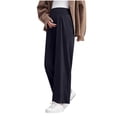thumbnail image 2 of Purcolt Womens Maternity Over The Belly Wide Leg Pants Stretchy High Waist Loose Fit Baggy Pregnancy Pants Business Work Office Trousers, 2 of 6