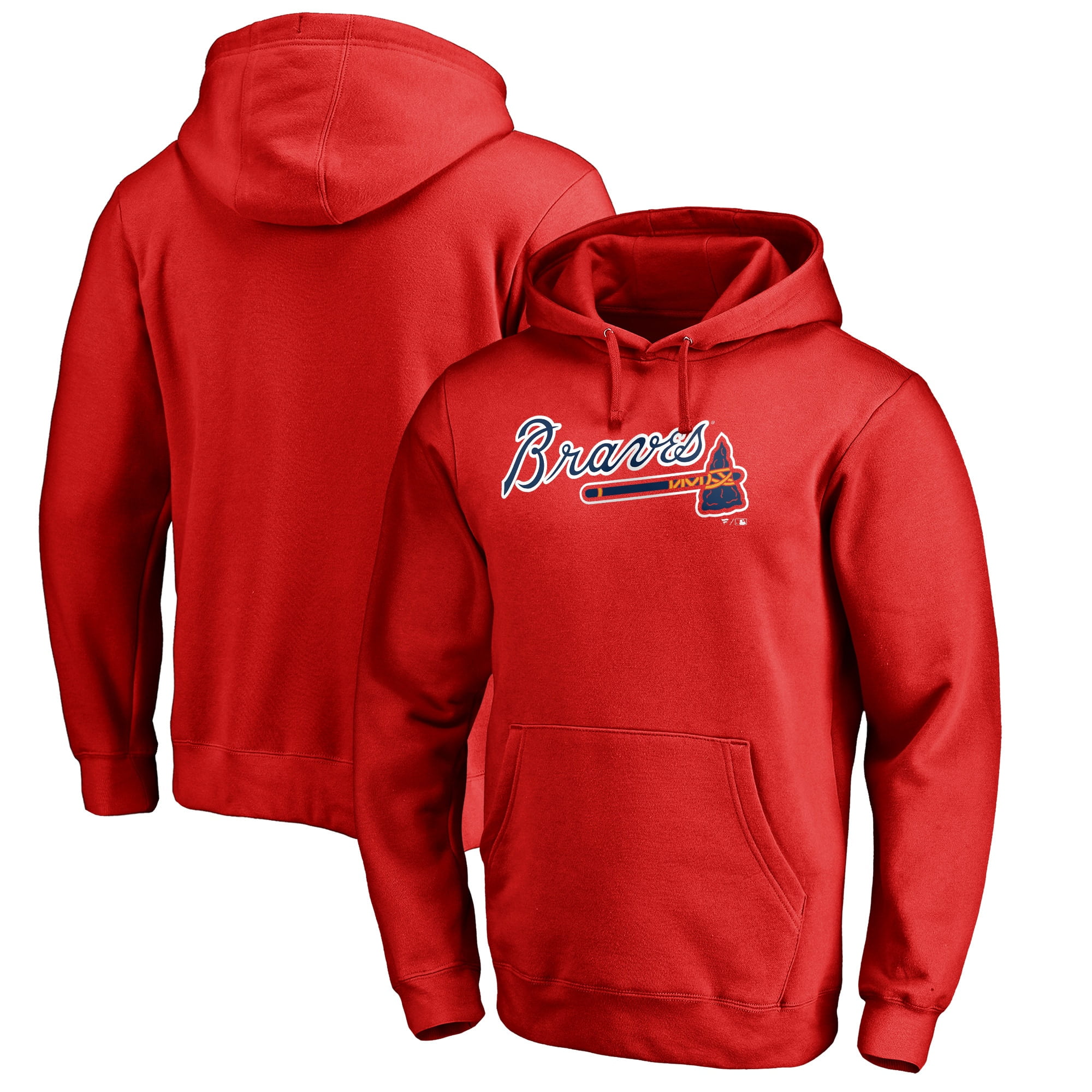 Atlanta Braves Fanatics Branded Team Wordmark Pullover Hoodie Red