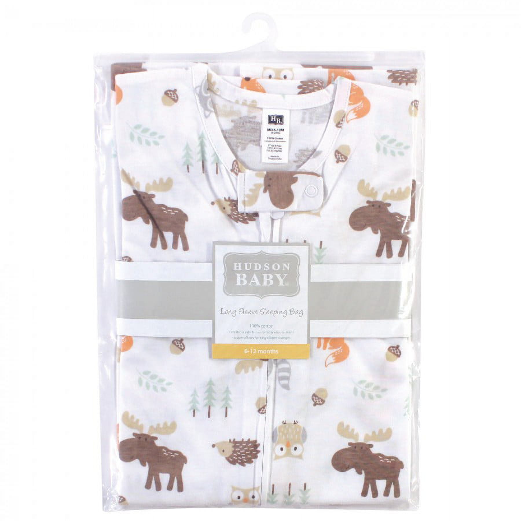 Hudson Baby Infant Boy Long Sleeve Cotton Jersey Sleeping Bag, Boy Woodland, 18-24 Months