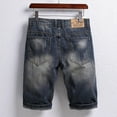 thumbnail image 4 of cllios Men Ripped Denim Shorts Zipper Elastic Slim Casual Denim Shorts Summer Distressed Wash Jeans Shorts Workout Short Pants, 4 of 8