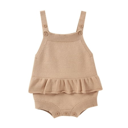 

LYSICSKINEM Toddler Girls Clothes 2t - 3t Little Babies Winter Girls Sleeveless Solid Color Knit Romper Bodysuit Fall Clothes