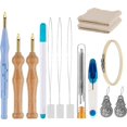 thumbnail image 1 of Embroidery Starter Kit, Embroidery Set Adjustable Yarn Punch Needle, Embroidery Pen Made Of Wooden Handle, Punch Needle Cloth, Needle Threader, For Cr, 1 of 5