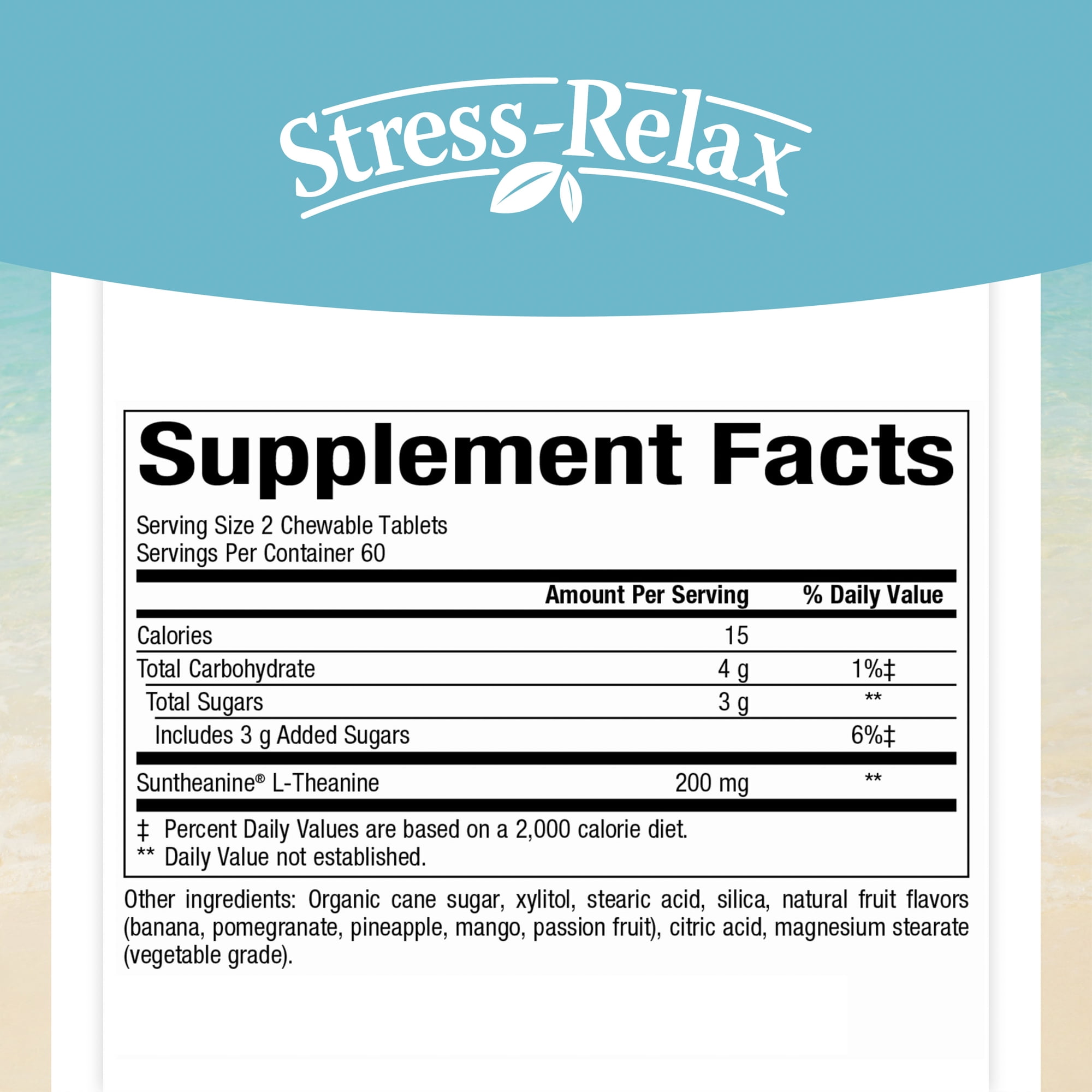 Natural Factors - Stress-Relax Suntheanine L-Theanine - 120 Chewable Tablets