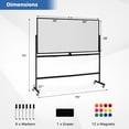 thumbnail image 6 of Barara King Rolling Double-Sided Magnetic Whiteboard Mobile Dry Erase Board with Stand Aluminum Alloy Frame for Office School Home Presentation Use, Black, 6 of 6
