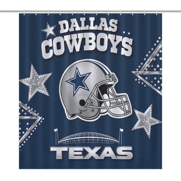 Football Cowboys Shower Curtain Bathtub Decor Bathroom Fabric Waterproof Curtains Shower