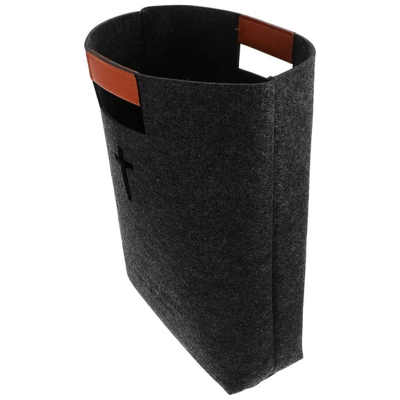MLINS  Felt Handbag Church Bible Carrier Grocery Bags Shopping Man Dark Grey