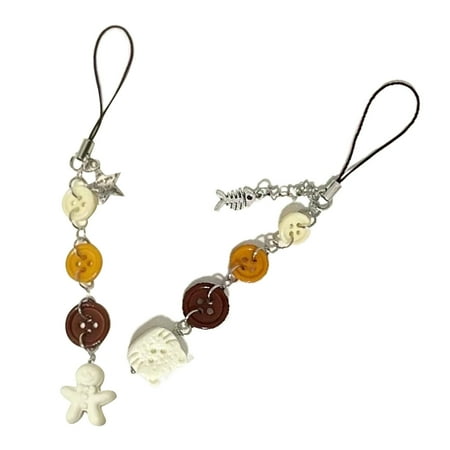 GRABLOOM Small Gingerbreads Man Cat Hangings Pendant Phone Strap Cute Bag Decoration