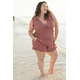 thumbnail image 2 of Mono elegante de verano para mujer, sin mangas, con tirantes ajustados y rayas de surf que combina con todo, 2 of 5