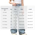 thumbnail image 3 of Spazoro Girls Denim Wide‑Leg Pants with Pockets, Elastic Waist Button Closure Loose Fit Heart Print . Casual Trousers for Daily Street Wear Blue Size 4-5T, 3 of 8