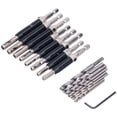 thumbnail image 1 of Taladros para bisagras con llave hexagonal, juego de 17 brocas para bisagras, brocas para ventanas, taladros para bisagras autocentrantes, construcción robusta Jadeshay A, 1 of 8