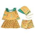 thumbnail image 6 of Gunia Swimsuits For Girls 3 Piece Dress Long Sleeved Sun Swimwear Toddler Kids Bathing Suits Swimwear For Beach Pool 2-12 Years, 6 of 7