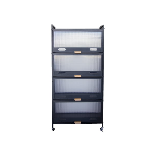 Ilios Innova | Estante de 5 Niveles | Cajones de Policarbonato | Ganchos y Aluminio Anodizado | Moderno y Ligero