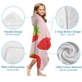 thumbnail image 7 of Red Strawberry Plants Fruit Pink Pattern Hooded Bath Towel，60"x35" for Ages 3 To 12 Kids, Quick Dry Lightweight Soft Microfiber Hood Beach Towel Cover Up for Kids, 7 of 7