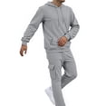 thumbnail image 5 of Men's Tracksuit 2 Piece Set Sweatsuits Pullover Hoodies and Sweatpants Athletic jogging Suits Casual Track Suits Solid Sweat Suits - Light Gray-03,M, 5 of 9