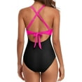 thumbnail image 3 of Women's One Piece Swimsuits Tummy Control Cutout High Waisted Bathing Suit Wrap Tie Back 1 Piece Swimsuit, 3 of 4