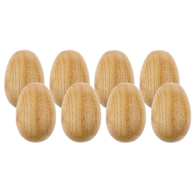 Xuanheng 8 Pcs Wooden Egg Shaker Instrument Rattle Children's Hand Shakers Toy 6.5 X 4 Cm